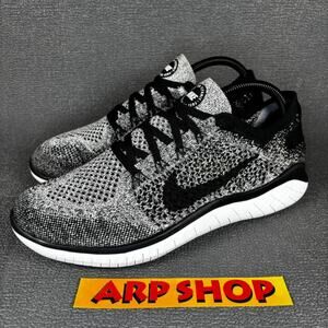 🔴 Nike Free RN FlyKnit 2018 Women`s Size 9.5 Black Athletic Shoes 942839-101